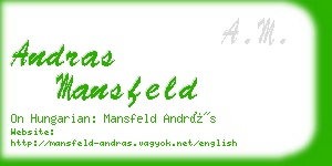 andras mansfeld business card